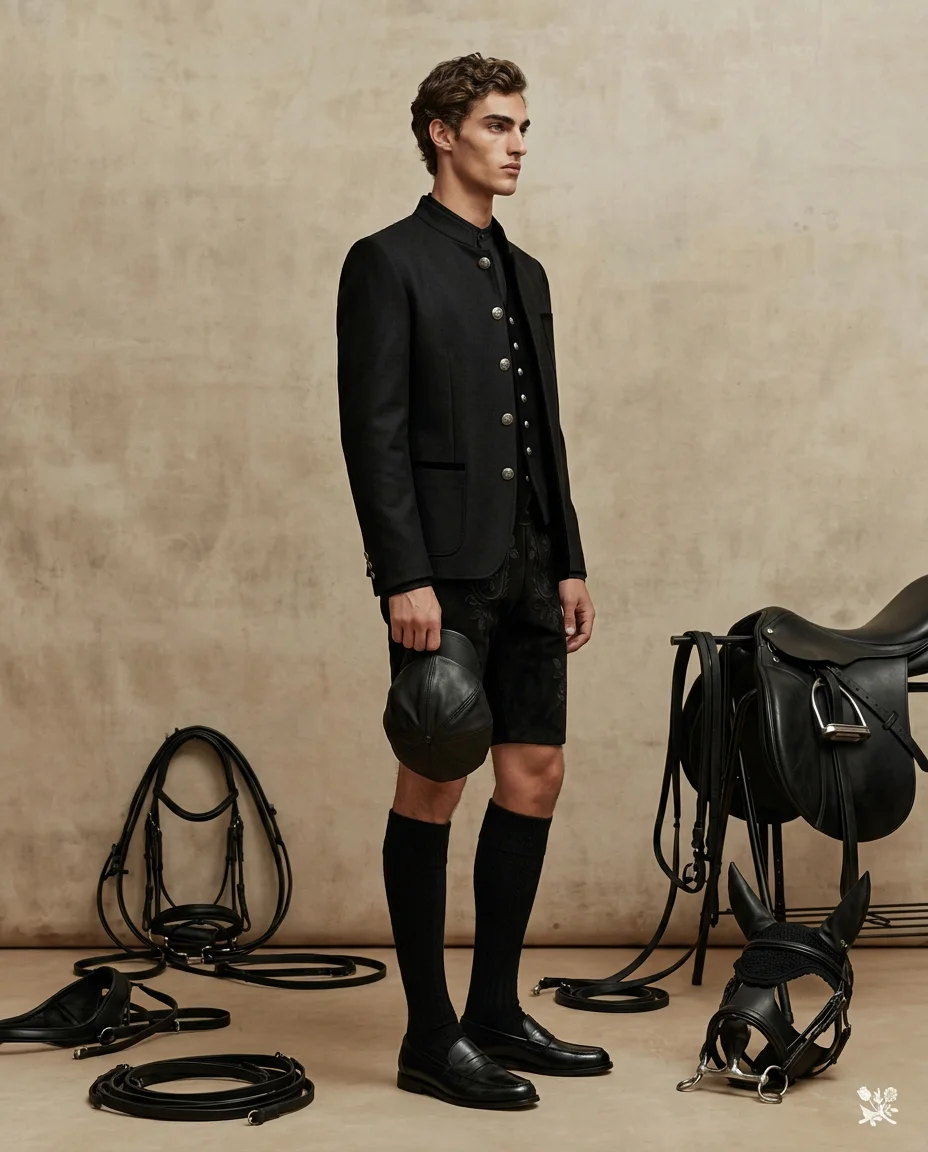 Look II: black Janker and waistcoat with riding tack